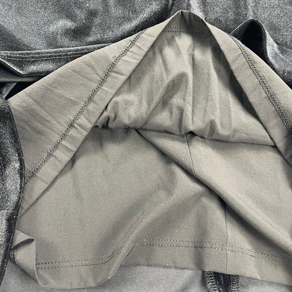 J. McLaughlin Black Ellie Velour A-Line Shift Dress Knot Ruched V-Neck Size M - Picture 8 of 11